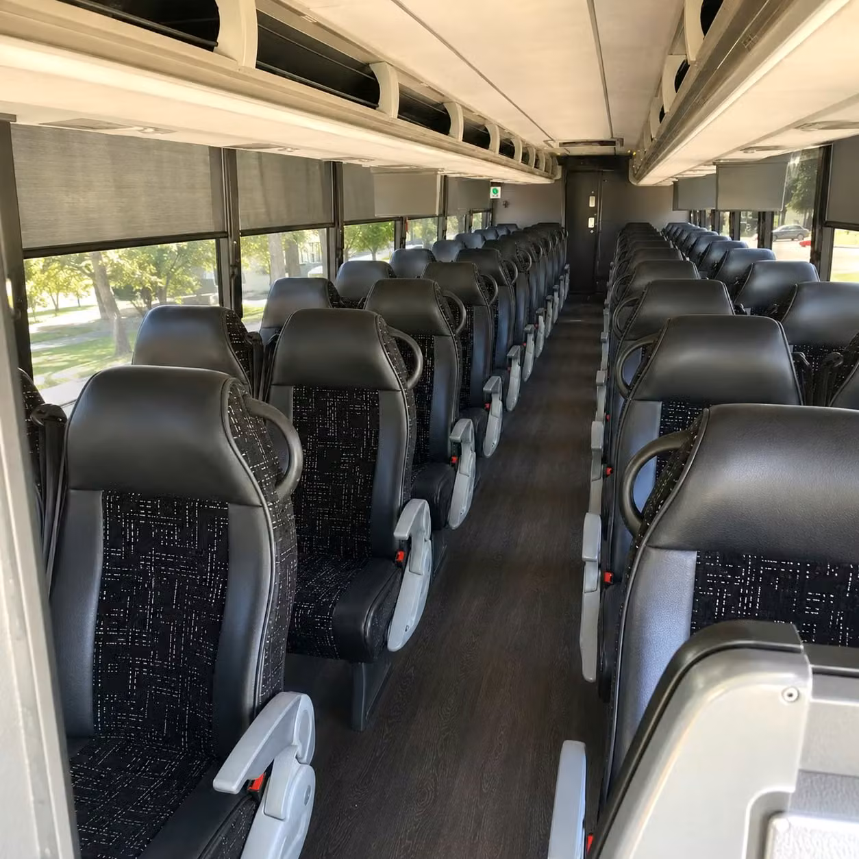 new york city charter bus rental interior